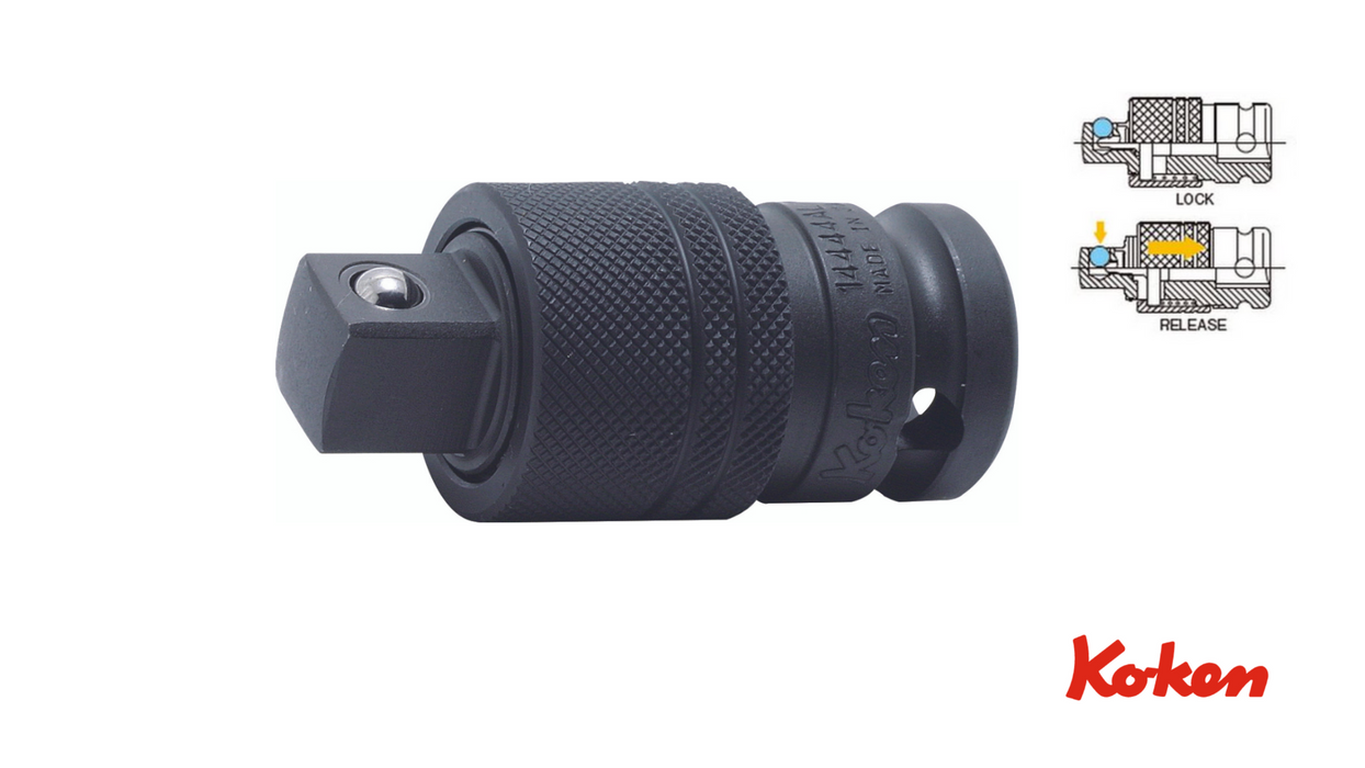 Konekäyttöiset pika-adapterit pulttipyssyyn 1/2" & 3/8"
