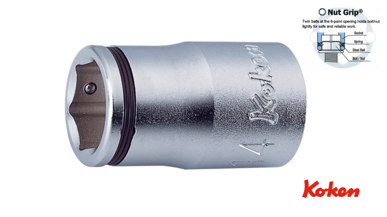 Käsikäyttöiset "Nut Grip" hylsyt 1/2" / 6-kulmainen