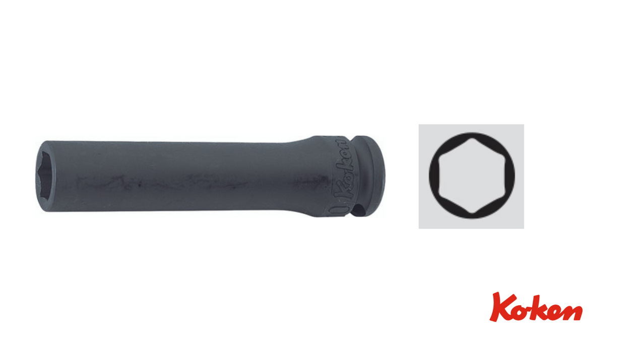 3/8" Voimahylsy / Pitkä / 6-kulmainen