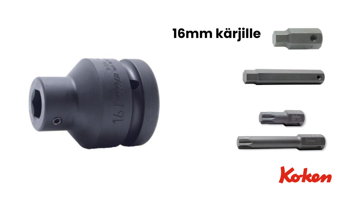 16mm konekärjille adapterit
