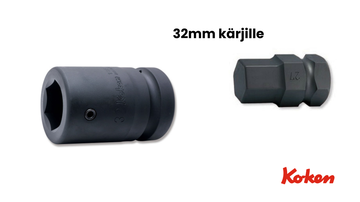 32mm konekärjille adapterit