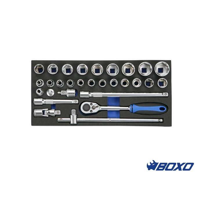 1/2" hylsysarja / 29-osainen / 8-32mm / Lyhyt - Varaston optimointi