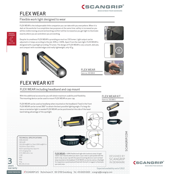 Scangrip taskulamppu Flex Wear Kit Käsivalaisinsarja - varaston optimointi