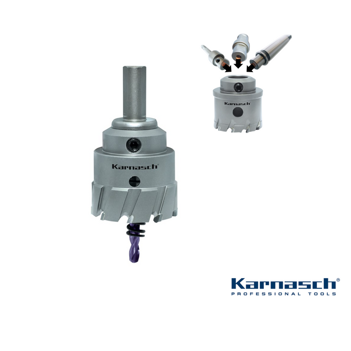 Vaihtorunkoiset kovametalli reikäsahat koot 14-100mm / syvyys 30mm