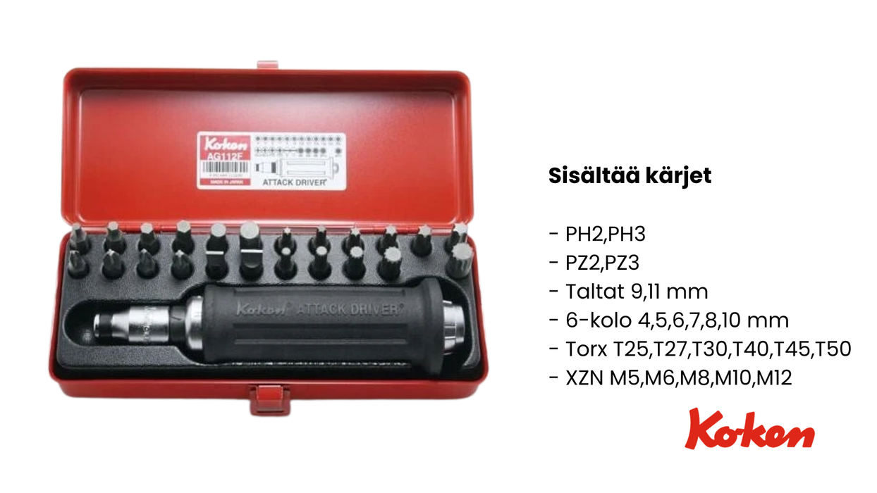 Iskumeisseli 1/2" päällä