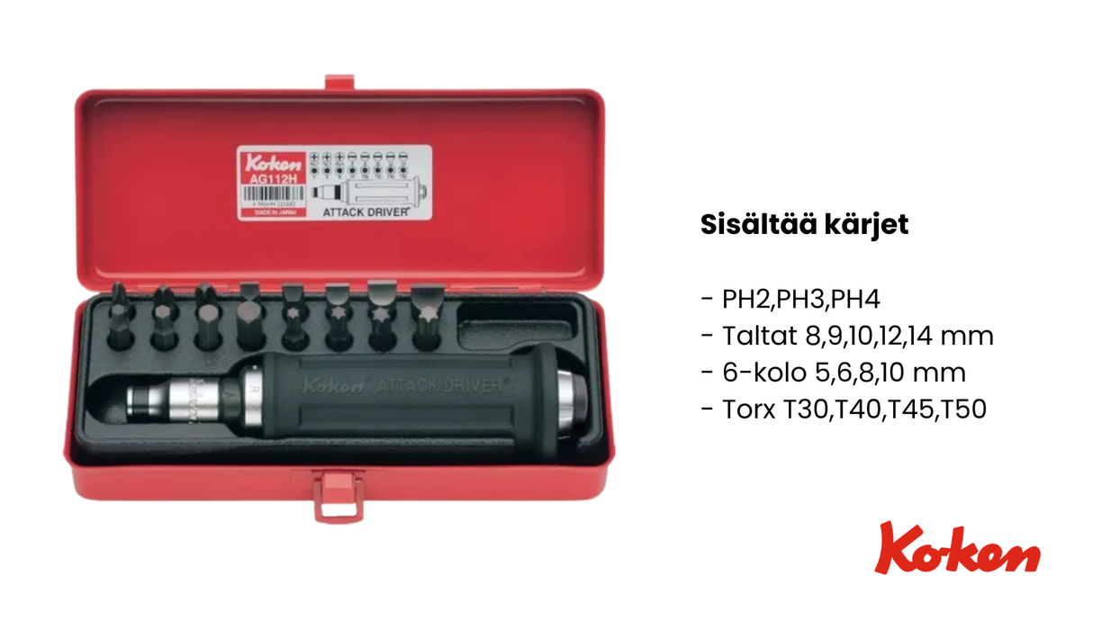 Iskumeisseli 1/2" päällä