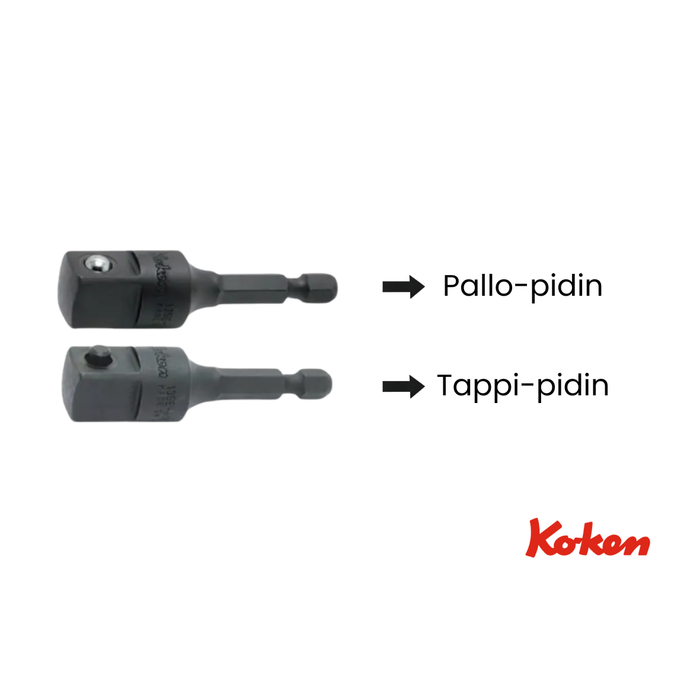 Iskettävät bits-adapterit 1/4" - varaston optimointi