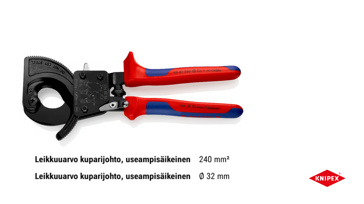 Kaapelileikkurit räikkäperiaatteella