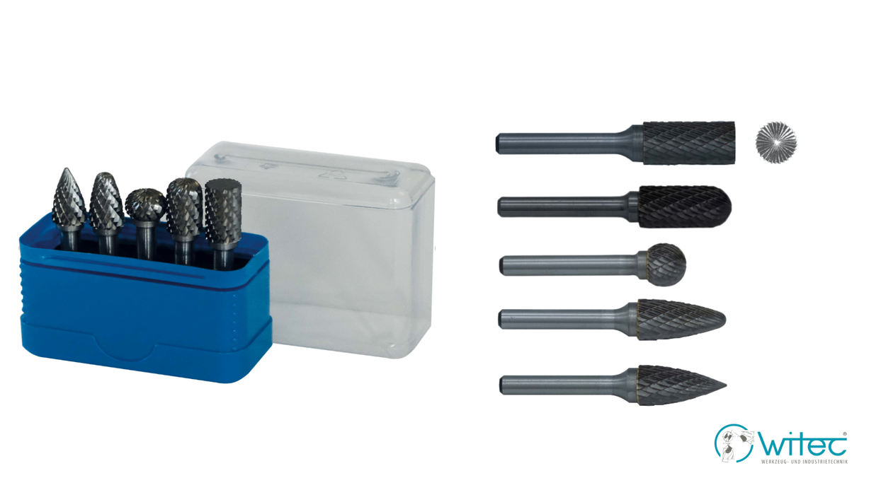 Kovametalliviilasarja 5-osainen / 6mm varsi - 6mm kärki - varaston optimointi