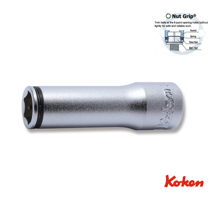 Käsikäyttöiset "Nut Grip" pitkäthylsyt 1/4" / 6-kulmainen